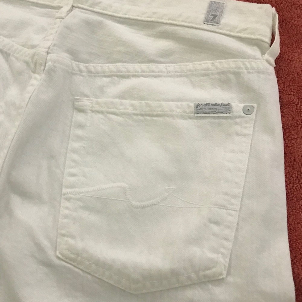 7 for all mankind White Standard Button-fly Jean